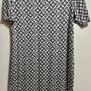LuLaRoe White and Blue Short Sleeve Dress (9)